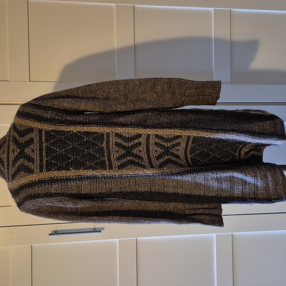 Gottardi Chunky Knit Cardigan in Rich Brown Shades Alpaca Mohair Blend Sz Small - Picture 3 of 7